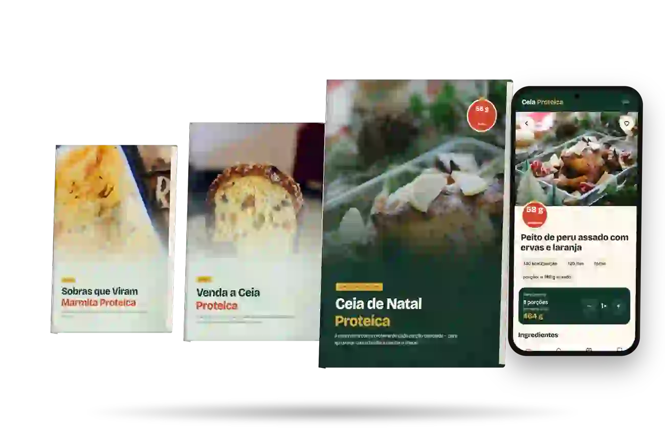 Ceia de Natal Proteica no livro digital e no app no celular