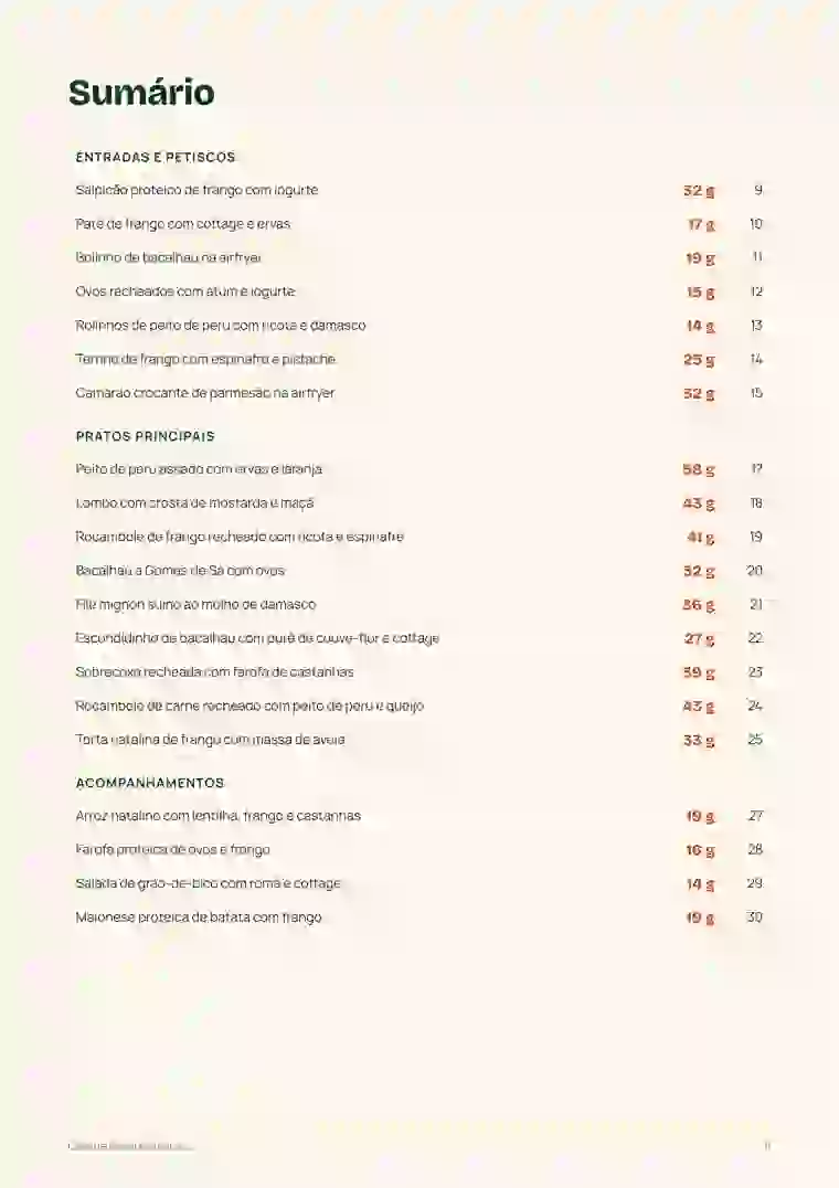 Página de Ceia de Natal Proteica