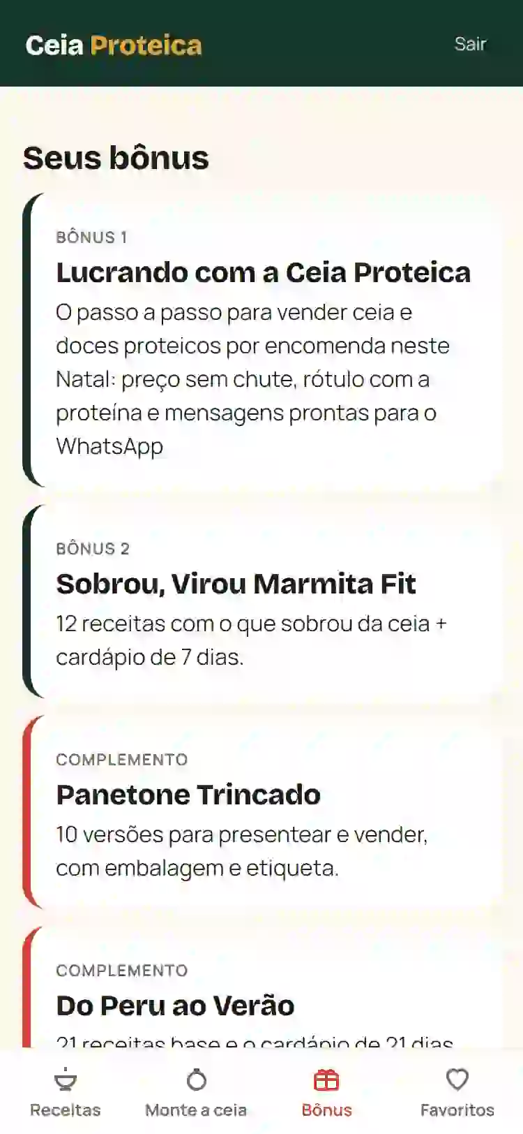 App: Bônus no app