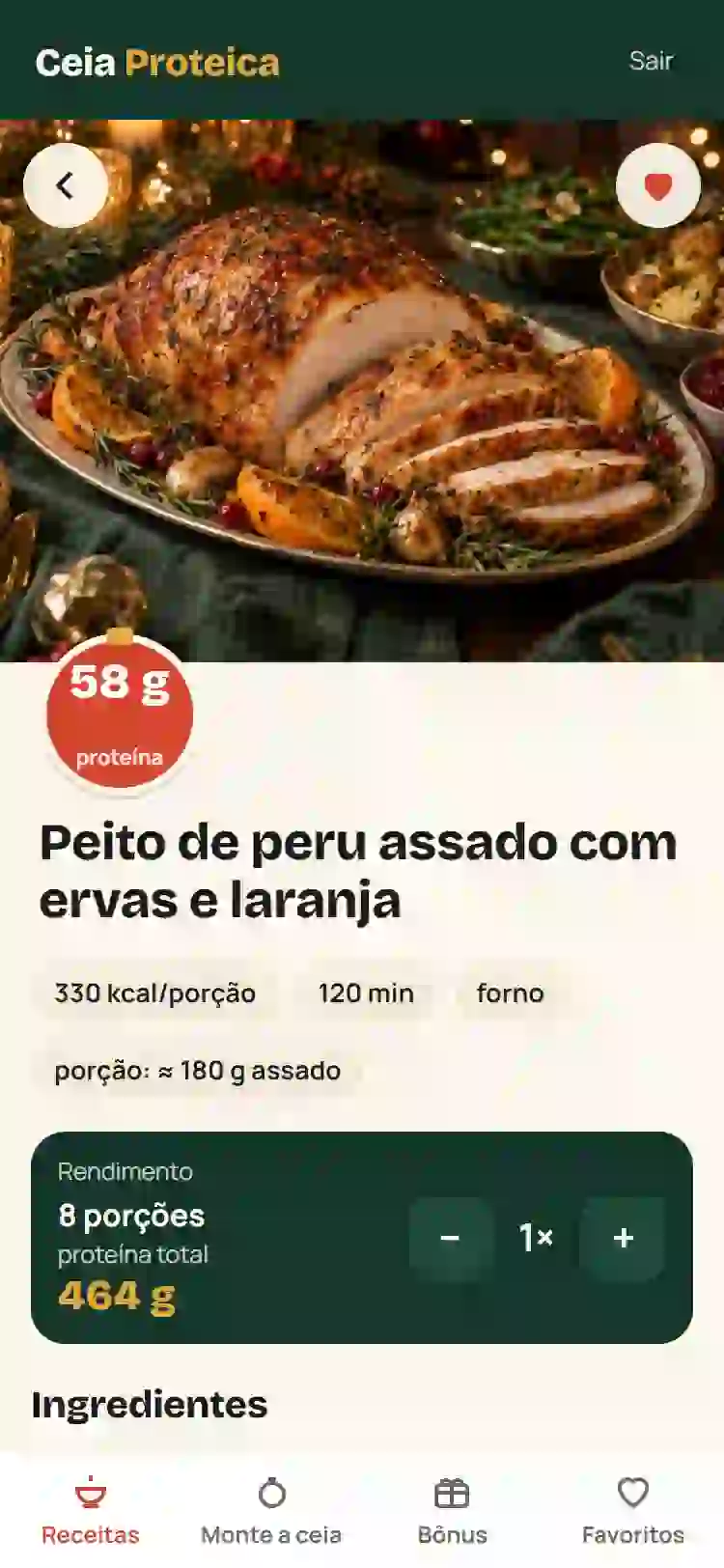 App: Proteína da porção