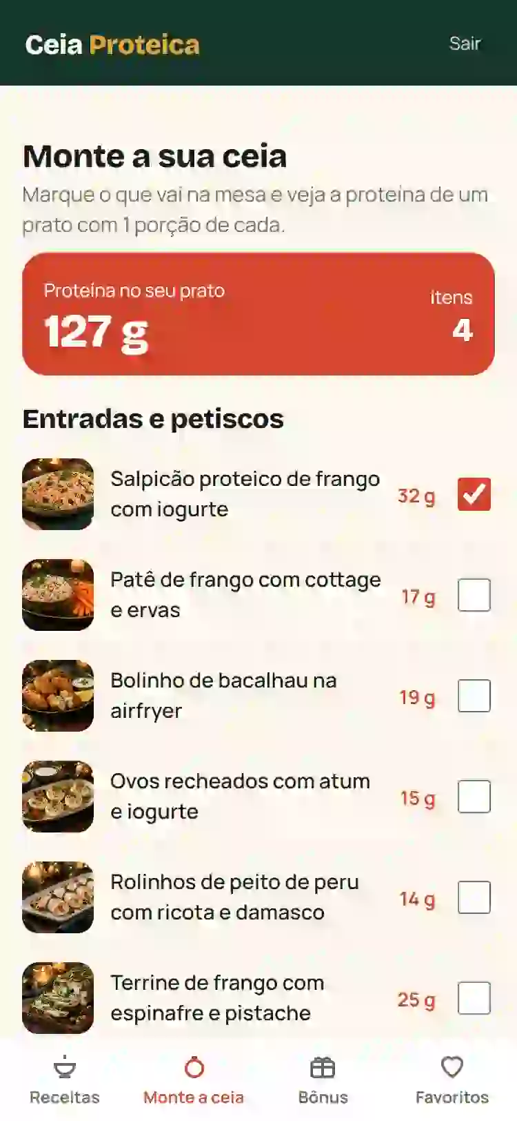 App: Monte a sua ceia